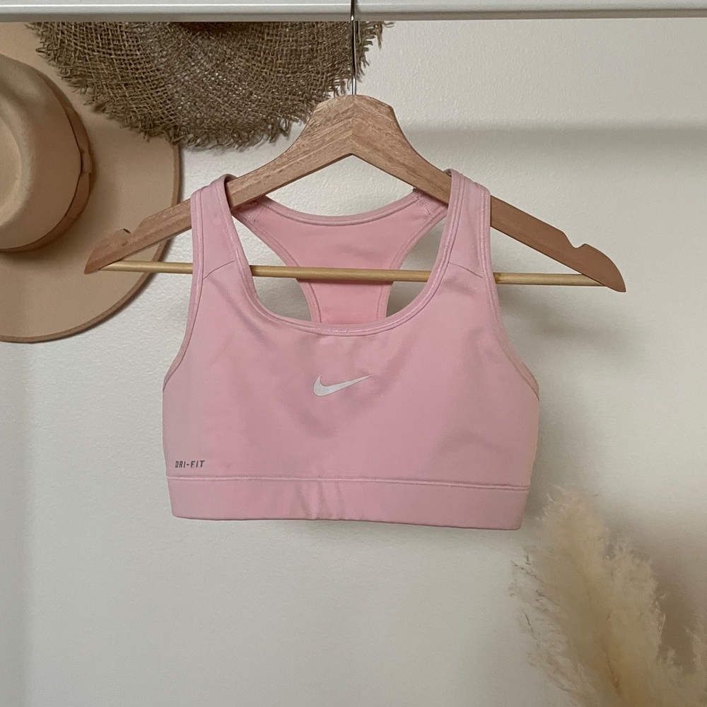 Pink NIKE Swoosh Dry fit Sports Bra XS